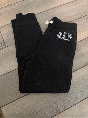 GAP Kids Black Sweat Joggers with White Logo